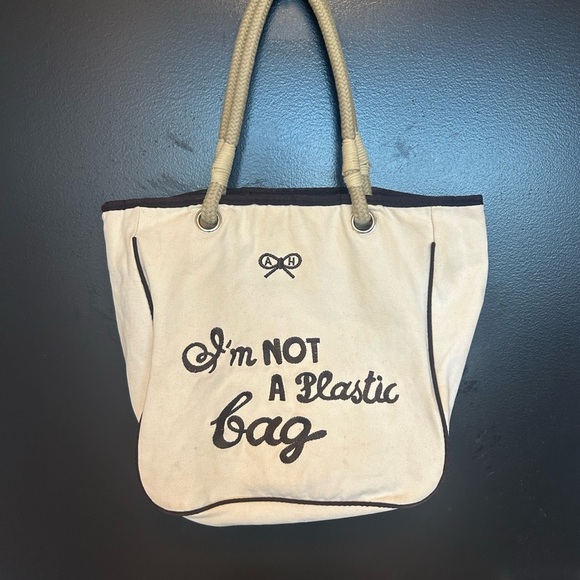 Anya Hindmarch Cream and Black Tote Bag - Picture 4 of 12